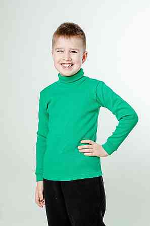 Водолазка дитяча, зелена, рубчик, начіс, топ 116 Крохатушка одяг Київ