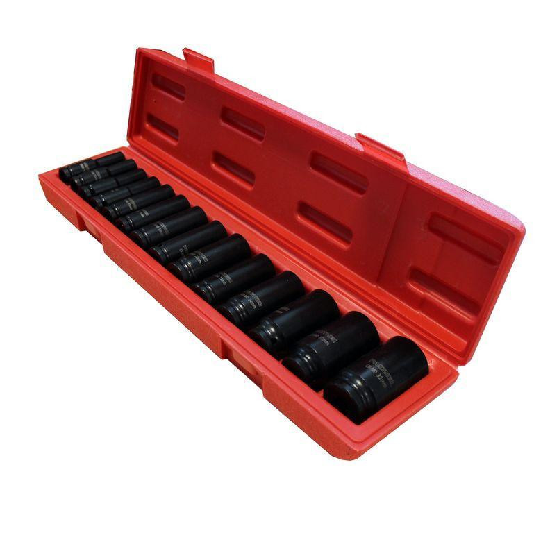 Набір головок ударних глибоких 14пр. 1/2" 6-гранні (11-15, 17-19, 21, 22, 24, 27, 30, 32мм) Partner PA-4141MPB Одеса - фото 4