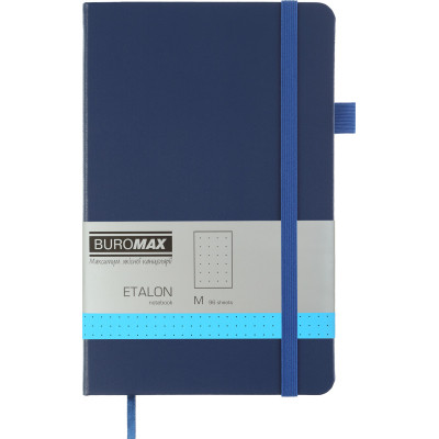 Книга записная Buromax Etalon 125x195 мм 96 листов в точку обложка из искусственной кожи Синяя (BM.291360-02) Винница - изображение 1