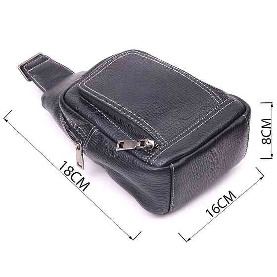 Мужская сумка через плечо из натуральной кожи 21284 Vintage Черная Киев