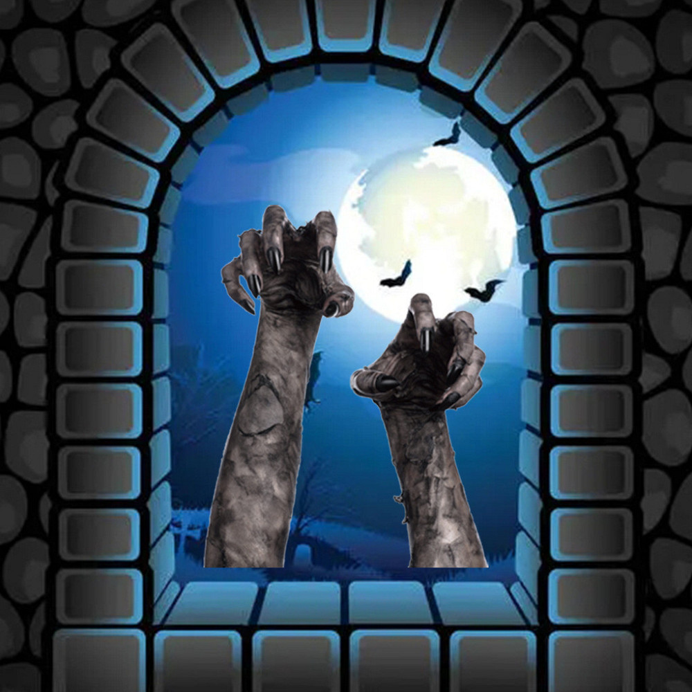 Наклейки на Хэллоуин Руки страшные 21 на 30 см серый Киев - изображение 3