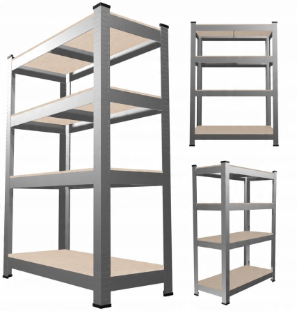 Набор из 2-х металлических стеллажей (150 x 70 x 30 см) 4 полки, погрузка - 150 кг на полку, Серый Киев