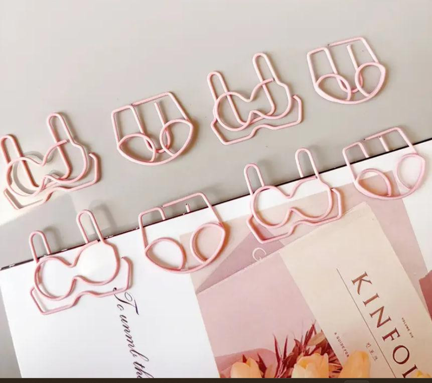 10 шт. Бюстгальтеры, креативные розовые скобы для бумаги. Киев - изображение 1