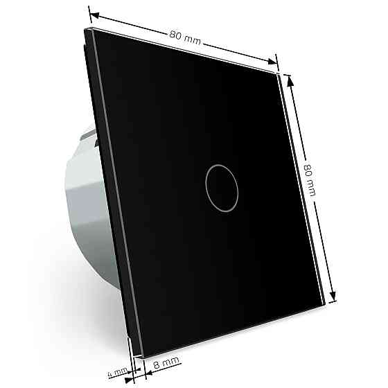 LIVOLO Сенсорний прохідний/перехресний диммер Livolo чорний скло (VL-C7FC1SD1-2GBP) Коломия