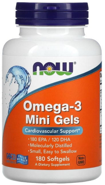 Омега-3 Now Foods Omega-3 Mini Gels 180 гелевых капсул Киев - изображение 1