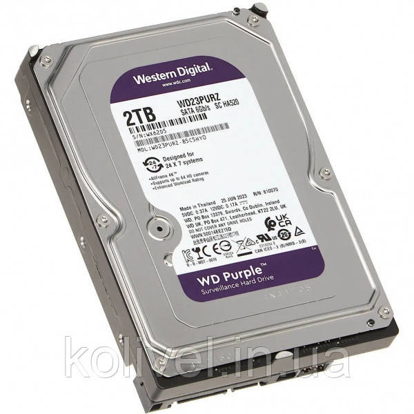 HDD 2TB, 5400rpm, WD Purple, 256M, SATA III (WD23PURZ) (WD23PURZ) Киев - изображение 3