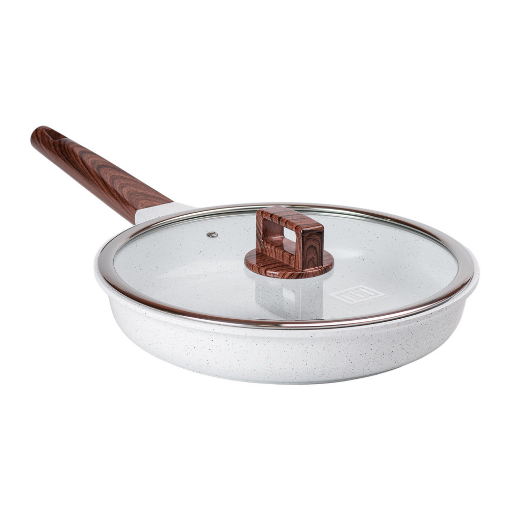 Алюминиевая сковорода 2,7 л с керамическим антипригарным покрытием Ø 28 см белая MGC HP-4-467 Киев - изображение 1