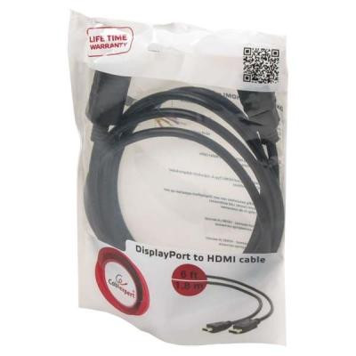 Кабель мультимедийный DisplayPort M to HDMI M 1.8m Cablexpert (CC-DP-HDMI-6) Винница - изображение 3