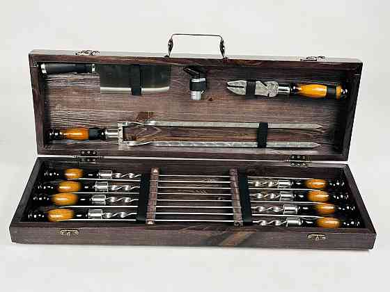 Подарунковий набір шампурів в дерев'яному кейсі для пікніка ОРІОН HAPPY DAYS Тернопіль