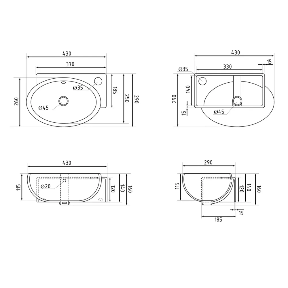 Раковина Qtap Leo 430x285x160 White QT11111008RW Киев - изображение 10