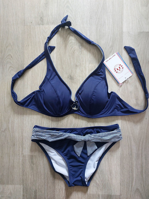 Женский купальник раздельный в полоску синий Киев - изображение 2