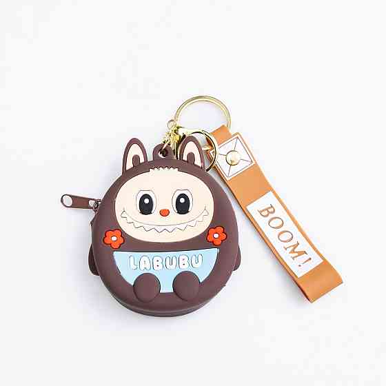 Yiwu Дитячий гаманець-брелок Лабубу 7,5×7×2,5 (см з ремінцем і карабіном Коричневий HP-55-15B Коломия
