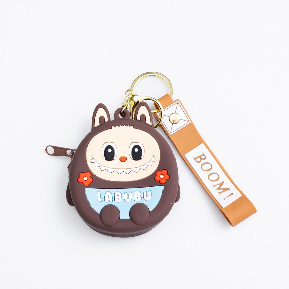 Yiwu Дитячий гаманець-брелок Лабубу 7,5×7×2,5 (см з ремінцем і карабіном Коричневий HP-55-15B Коломыя - изображение 1
