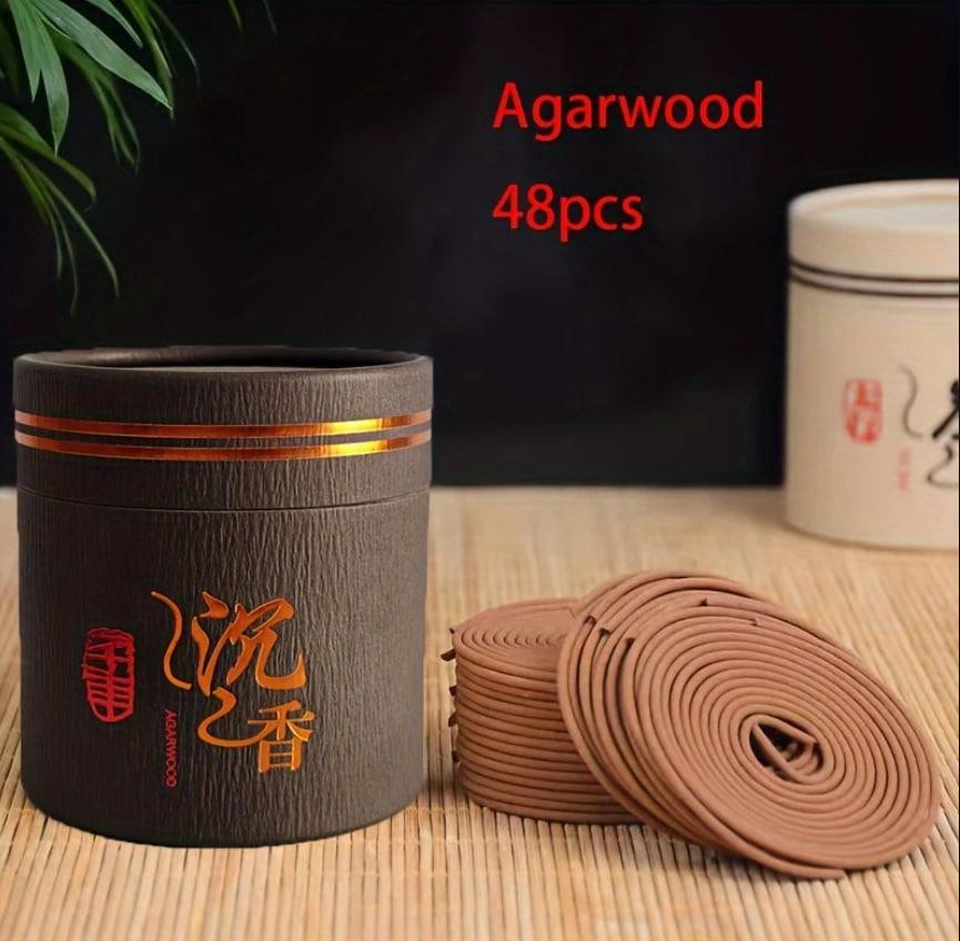 Набор из 48 ароматических спиралек - Агаровое дерево, ароматерапия для релаксации. Аромат Agarwood Киев - изображение 1