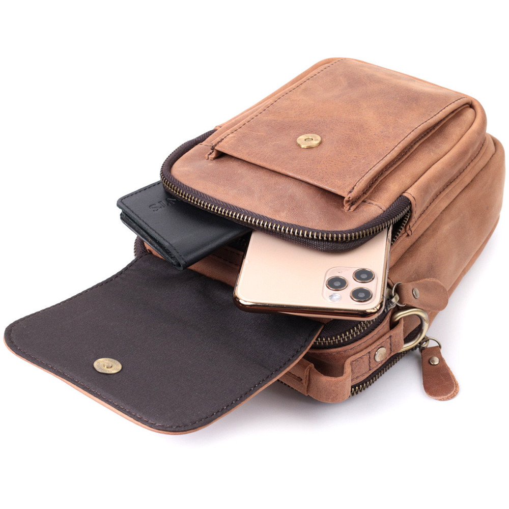 Винтажная сумка для мужчин из натуральной кожи Vintage 22811 Коричневый Киев - изображение 9