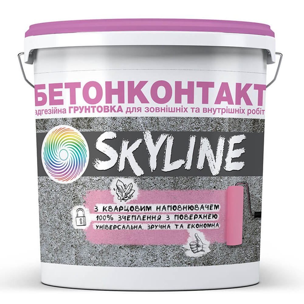 Бетонконтакт адгезійна ґрунтовка SkyLine (1 л) 1.4 кг (з кварцовим наповнювачем) Харків - фото 4
