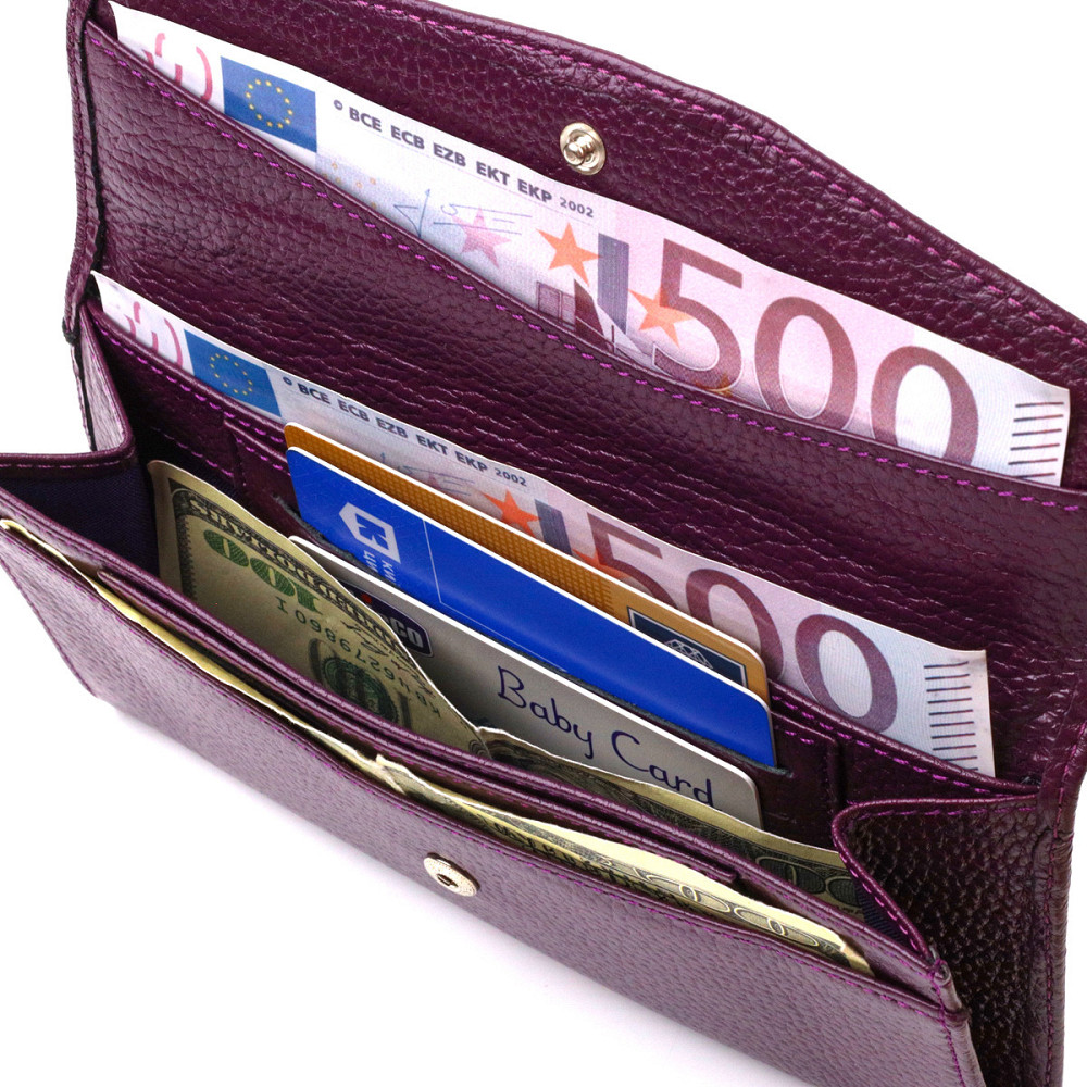 Ультрамодне жіноче портмоне з натуральної шкіри флотар CANPELLINI 21693 Бузкове Київ - фото 4