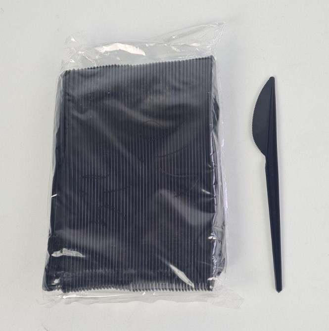 Ніж столовий одноразовий пластиковий 3,2 г VIP Чорний (100 шт.) (100 шт.) Харків - фото 2