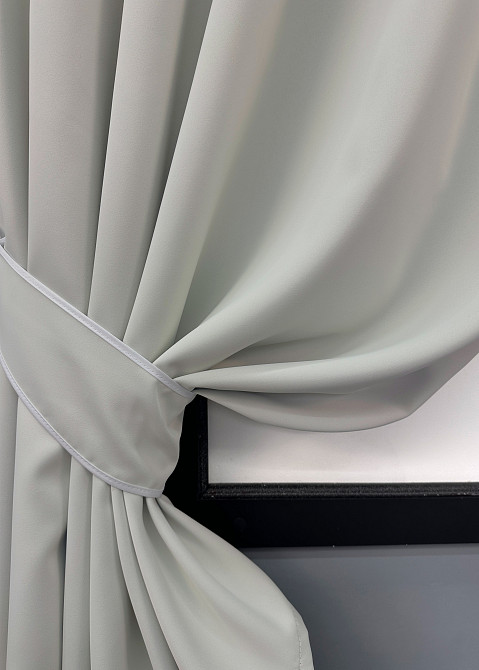 Комплект коротких штор VR-Textil Блэкаут Midnight № 1670ш Светло-серый 140х170 см 2 шт (35-0332) Киев - изображение 4