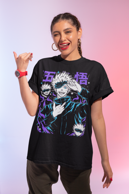 Футболка аниме Магическая битва оверсайз (S/M/L) Черний AnimeJ0594 Днепр - изображение 3