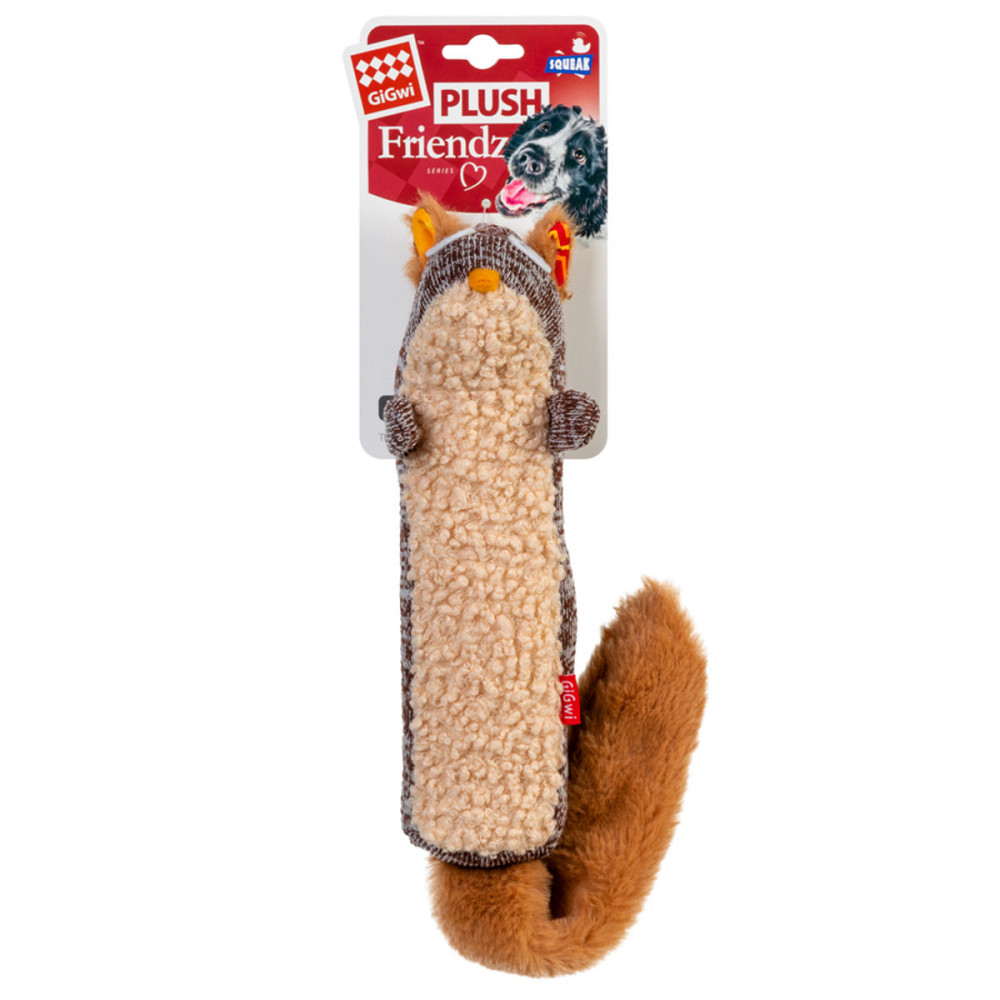 Игрушка для собак Белка с пищалкой GiGwi Plush Friendz, текстиль, 29 см Киев - изображение 2