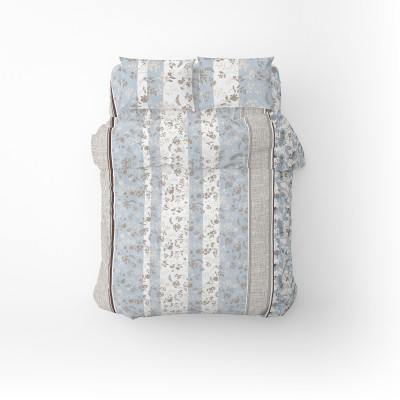 Постільна білизна Home Line Фланель Затишок блакитно-бежевий полуторний (179193) Вінниця - фото 1