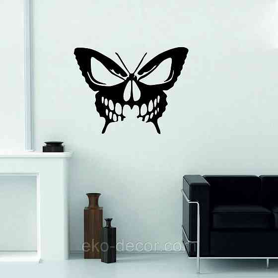 Декоративное настенное 3D Панно «Череп», Декор на стену с объемом 110*83 см, Черный Киев