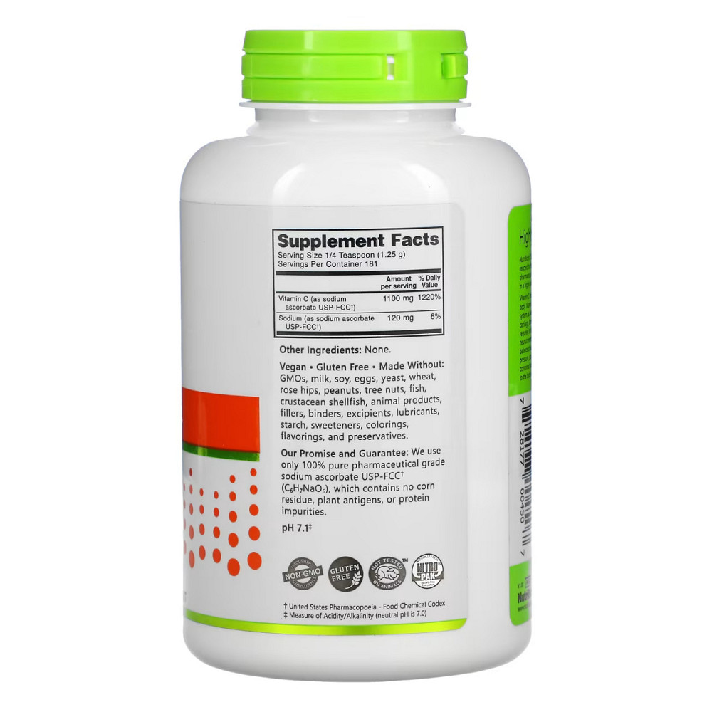Буферизированный витамин С Nutribiotic Sodium Ascorbate Powder 227g Киев - изображение 2
