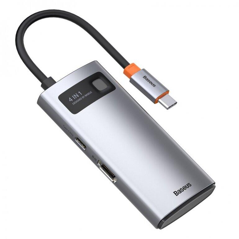 USB Hub Baseus Metal Gleam Series 4-in-1 Multifunctional Type-C Cерый (CAHUB-CY0G) Киев - изображение 5