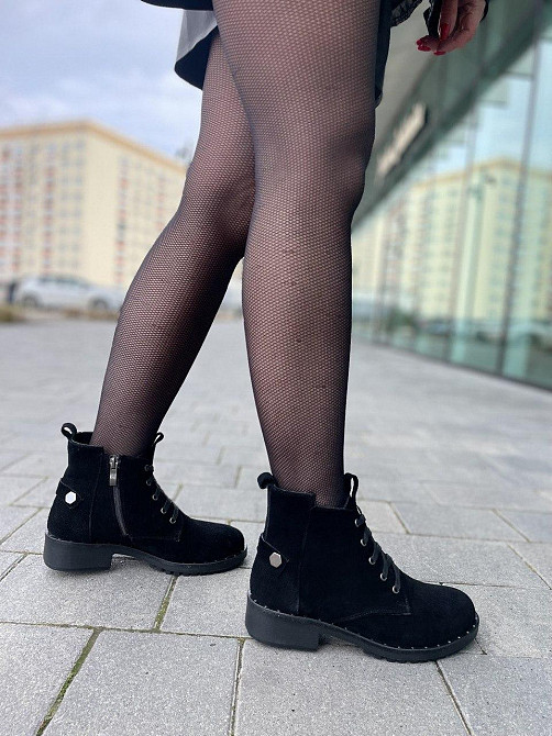 Черевики жіночі D and V чорні натуральна замша з хутром висота 12см підошва 3см (2979) Коломыя - изображение 6