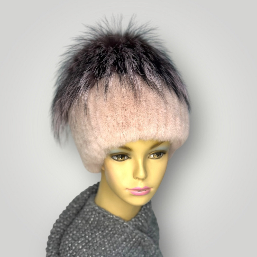 Шапка меховая женская Ника Пудровый Харьков - изображение 1