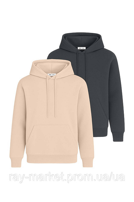 Набор женский худи утепленное 2шт RAY BASIC Бежевый/Темно-серый (U0401W-Cream-Dark Grey) S Киев - изображение 1
