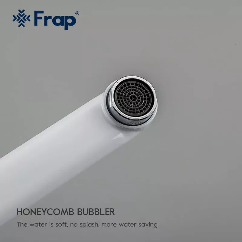 Смеситель для ванны Frap F2249 с душевым гарнитуром, белый/хром Киев - изображение 4