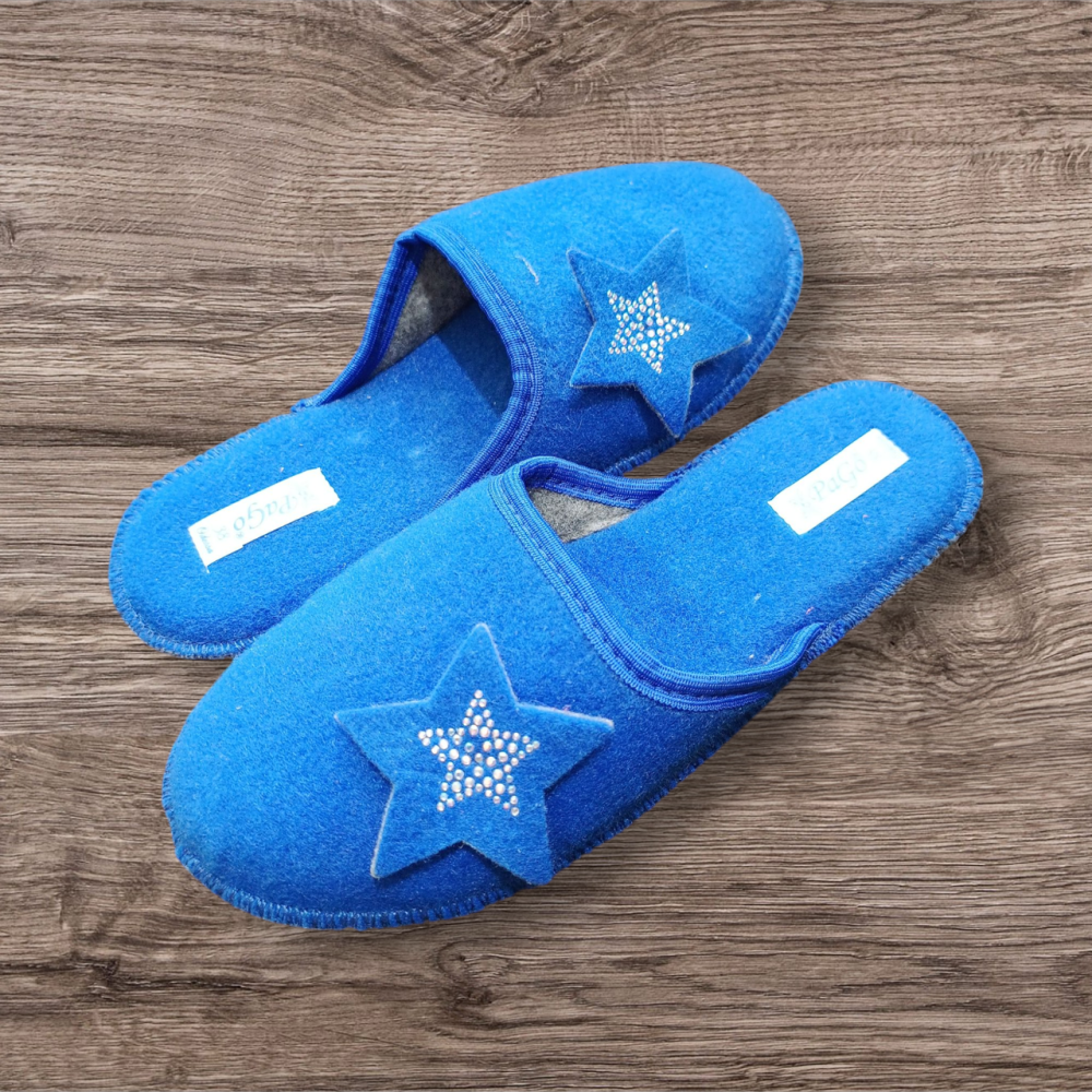 Повстяні капці жіночі паркетні PaGo "Star" Темно-синій Одеса - фото 1