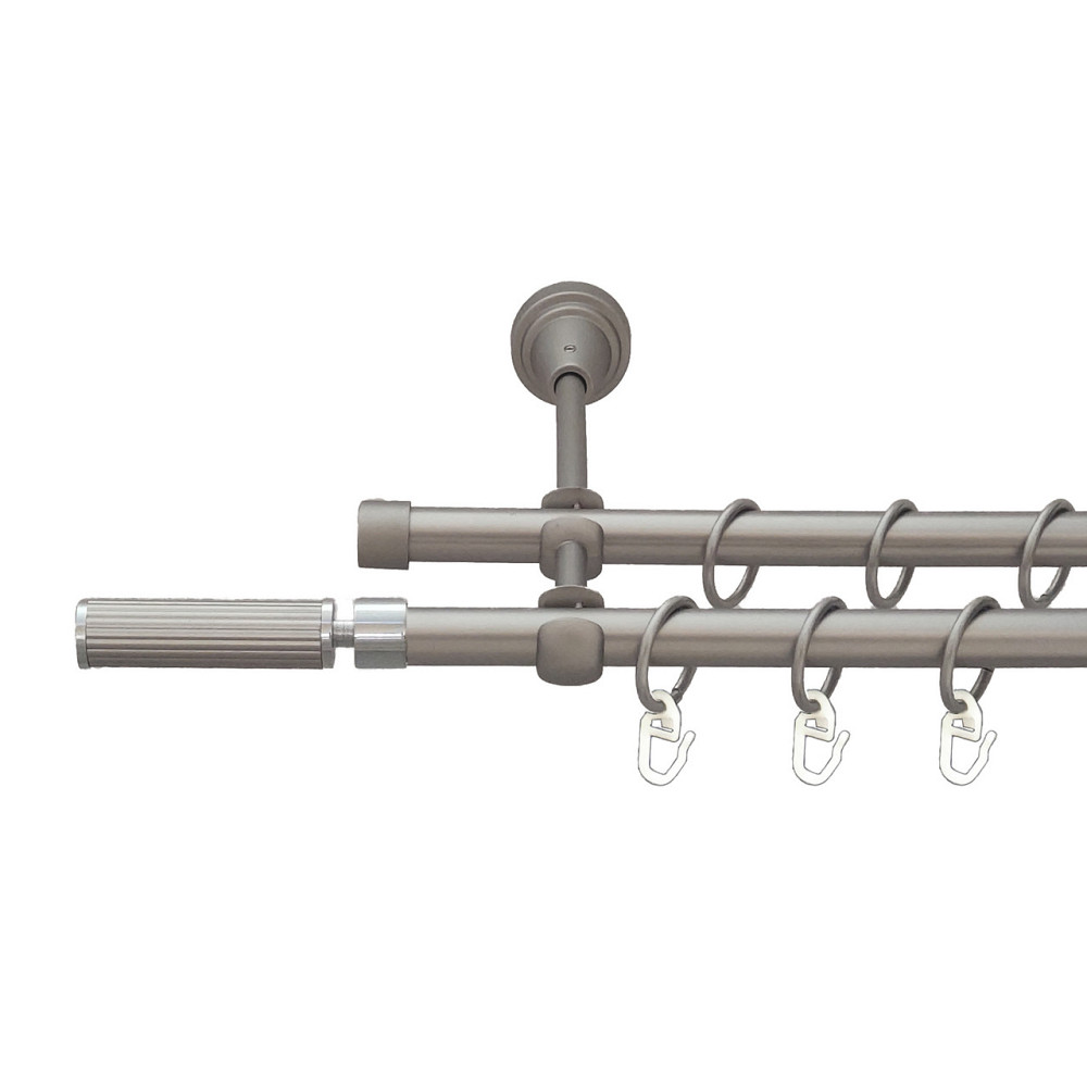 Карниз Orvit Галерія металевий дворядний відкритий Сатин 16\16 мм 200 см (6098919) Львів - фото 1