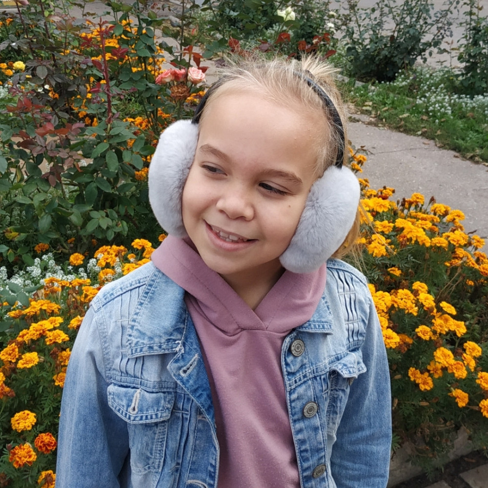 Наушники меховые женские из Rex Светло-серый Харьков - изображение 2