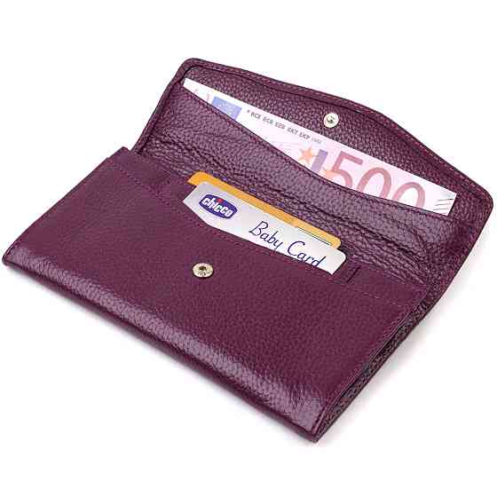 Ультрамодне жіноче портмоне з натуральної шкіри флотар CANPELLINI 21693 Бузкове Київ