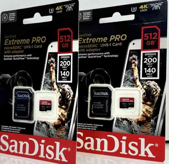 Карта пам'яті SanDisk Extreme Pro microSDXC 512GB з SD адаптером. Київ