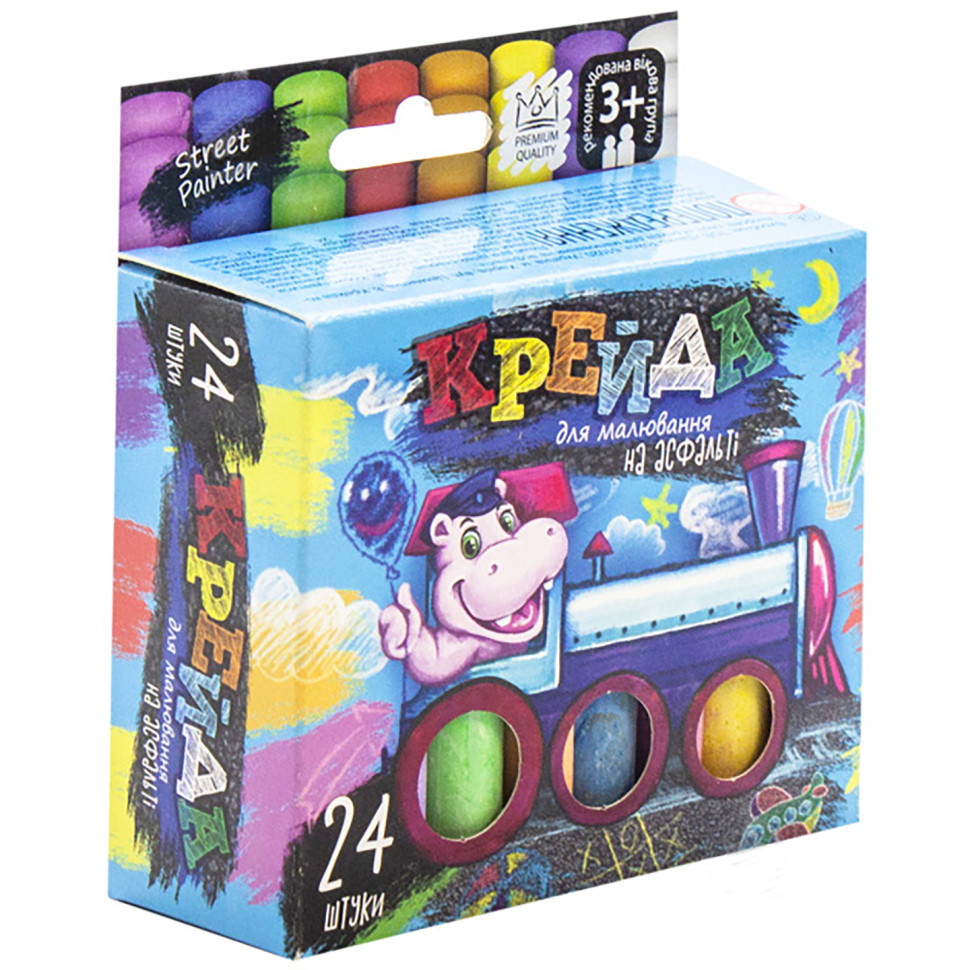 Крейда для малювання на асфальті" тонка 24 шт Укр MEL-02-05U Вінниця - фото 2