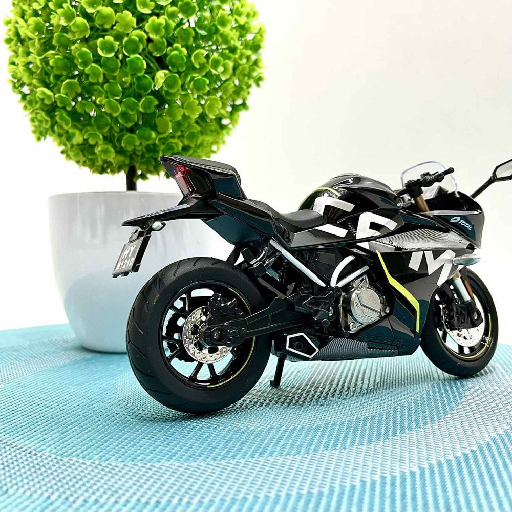 Мотоцикл металопластиковий звуки підсвічування гумові шини рухомі елементи 1:12 Чорний (BG 36-480) Чернігів - фото 7