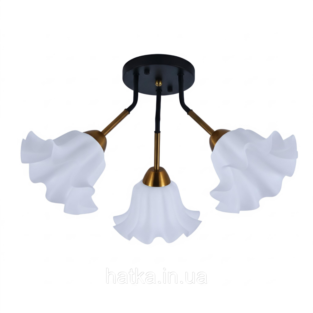 Люстра потолочная на 3 плафона VALESO XL25003-3 для гостиной и спальни Черный Медь XL25003-3 Киев - изображение 1
