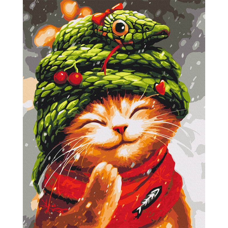 Картина за номерами "Новий рік зі змійкою" © Маріанна Пащук BS54254, 40х50 см Вінниця - фото 1