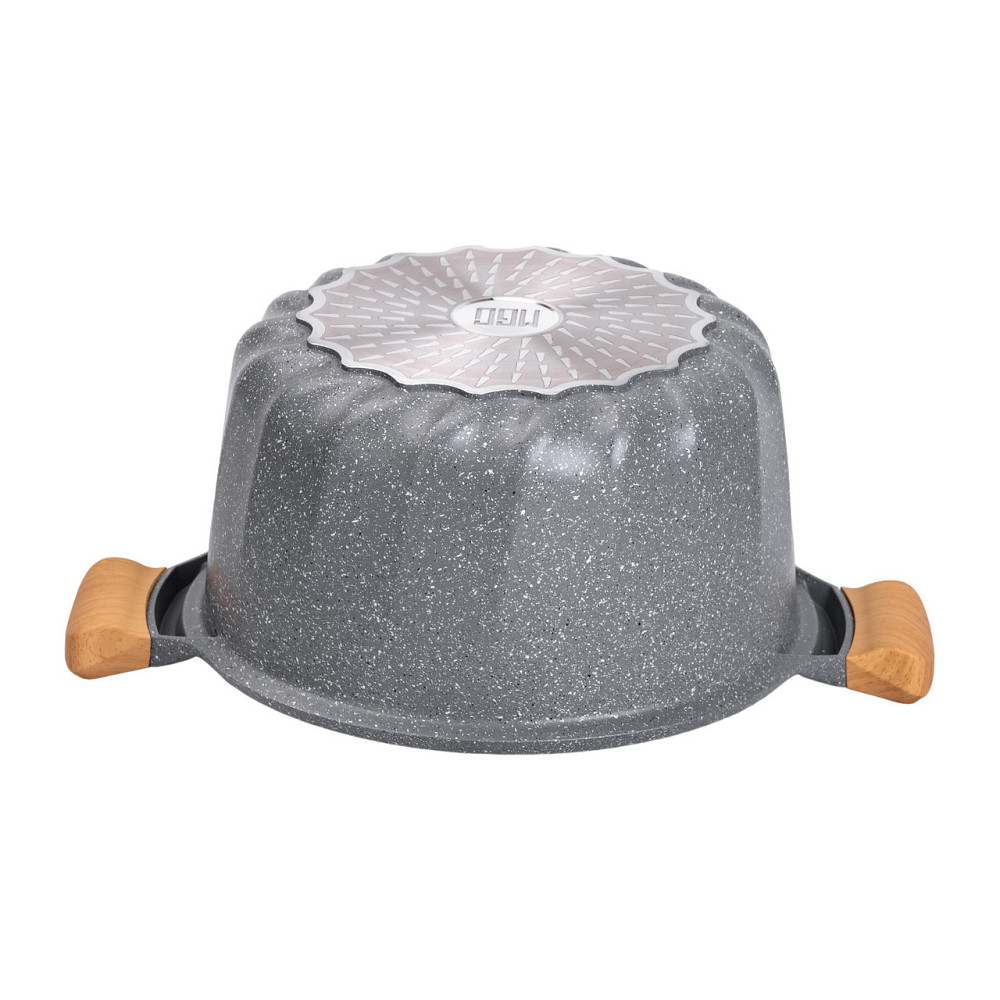 Большая алюминиевая кастрюля с крышкой, диаметр 28 см, с антипригарным покрытием, 8 литров HP-4-434G Киев - изображение 3