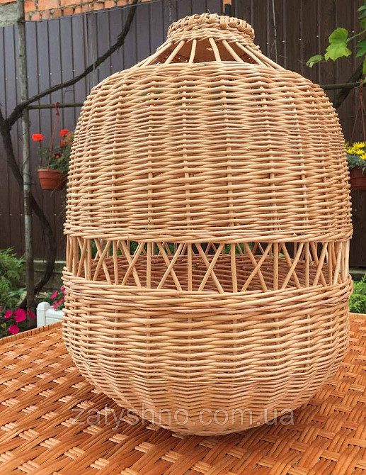 Плетена люстра фігурна | люстри плетена з лози  | люстра плетена в ресторан Київ - фото 6