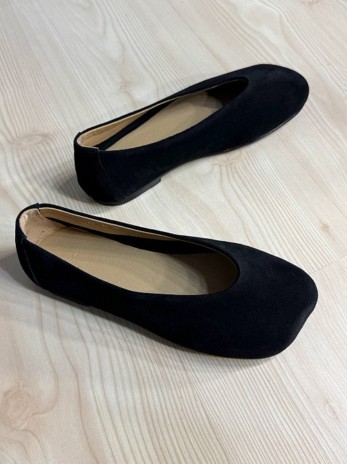Балетки женские Zemira 23-0582 замшевые квадратный носок черные, 38, 24,5 см Киев - изображение 6