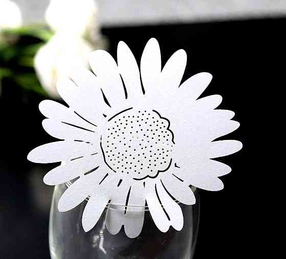 Посадочные карточки Цветочки 10 штук 6 см белый Киев