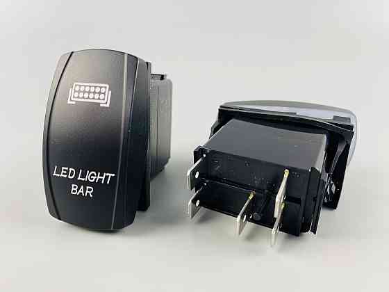 Клавіша вимикач ON-OFF, 5 ніжок, біла підсвітка, малюнок — фара додаткова Мукачево