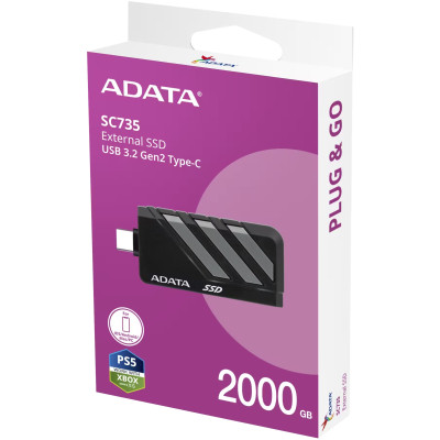Накопитель SSD USB 3.2 2TB SC735 ADATA (SC735-2000G-CCBK/GY) Винница - изображение 6