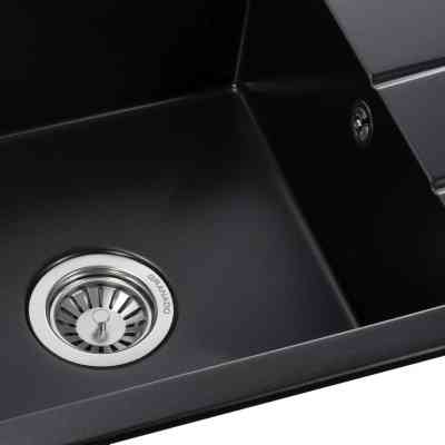 Мойка кухонная GRANADO NAVIA black shine з сифоном (775*495mm.) (gr3801) Винница