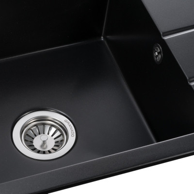 Мойка кухонная GRANADO NAVIA black shine з сифоном (775*495mm.) (gr3801) Винница - изображение 5